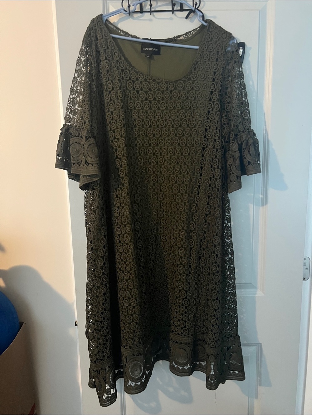 Lane Bryant Olive Crochet Midi Dress